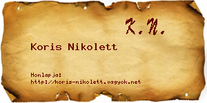 Koris Nikolett névjegykártya